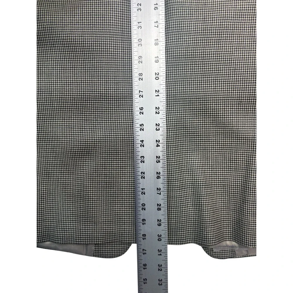 Ralph Lauren 43R Black White Houndstooth Silk Wool Blazer Jacket Sport Suit Coat